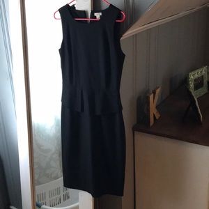 Black peplum pencil dress